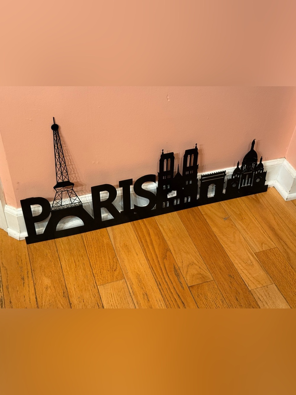 Paris Skyline Wall Art - Black metal